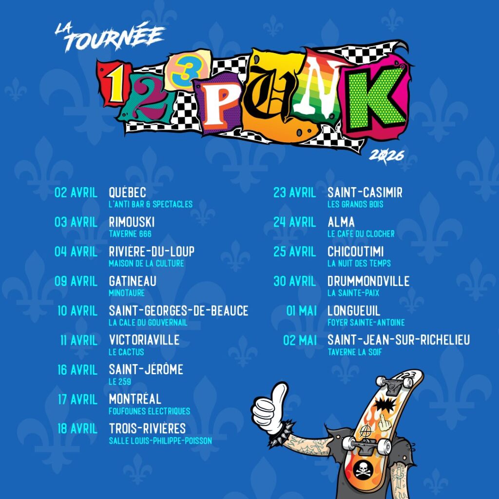 Affiche des dates de la tournée 123 Punk 2026