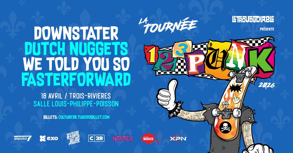 Affiche tournée 123Punk - show Trois-Rivières
